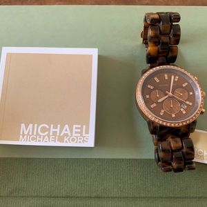 New Michael Kors Tortoise Shell Watch